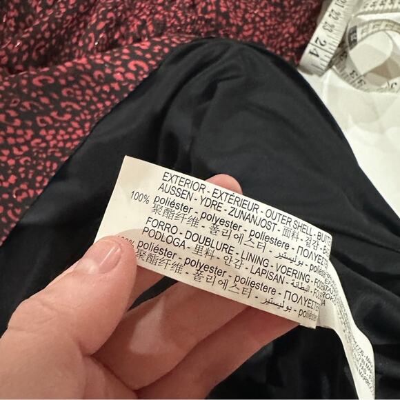 Zara Red & Black Cheetah‎ Print Long Sleeve Ruffled Mini Dress Size L - Picture 6 of 10